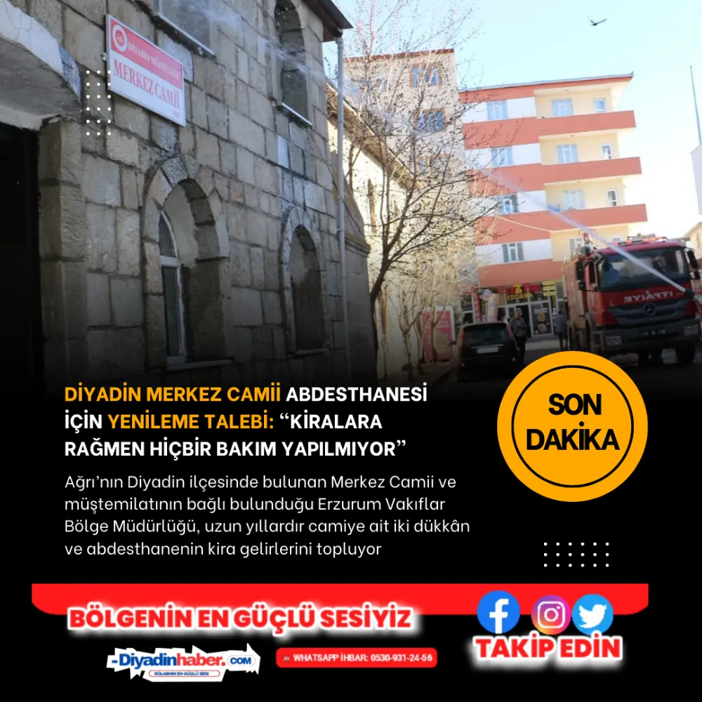 Diyadin Merkez Camii Abdesthanesi İçin Yenileme Talebi: “Kiralara Rağmen Hiçbir Bakım Yapılmıyor”