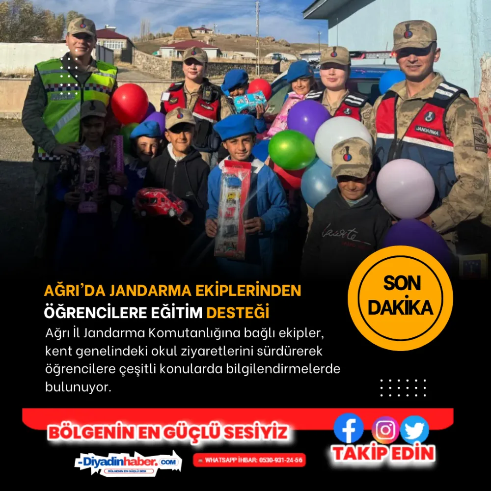 Ağrı’da Jandarma Ekiplerinden Öğrencilere Eğitim Desteği